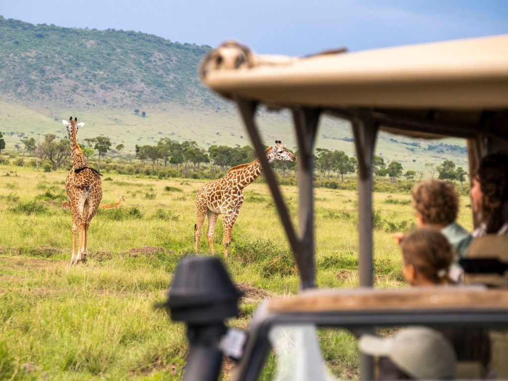 Family enjoying a safe safari experience in Kenya.